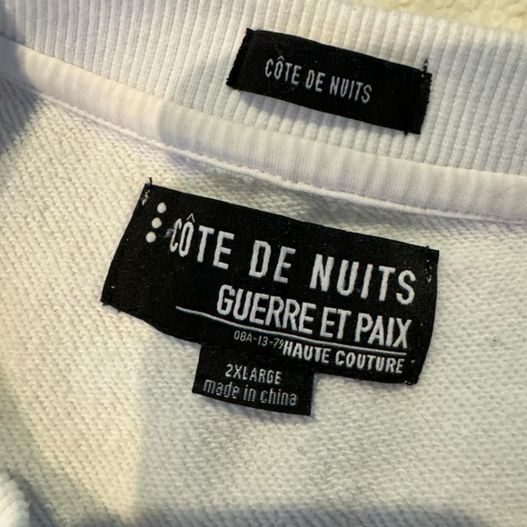 Men's Cote De Nuits White Sweatshirt 2XL - Picture 2 of 6